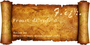 Fraszt Árpád névjegykártya