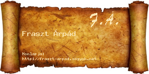 Fraszt Árpád névjegykártya