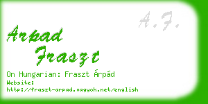 arpad fraszt business card