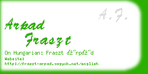 arpad fraszt business card